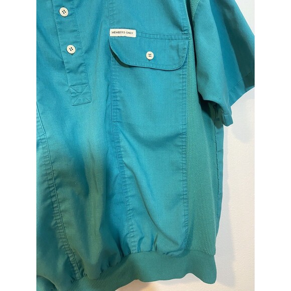 Vintage Members Only Shirt Men's Size‎ Large Green Pullover Single Stitch - Picture 5 of 12